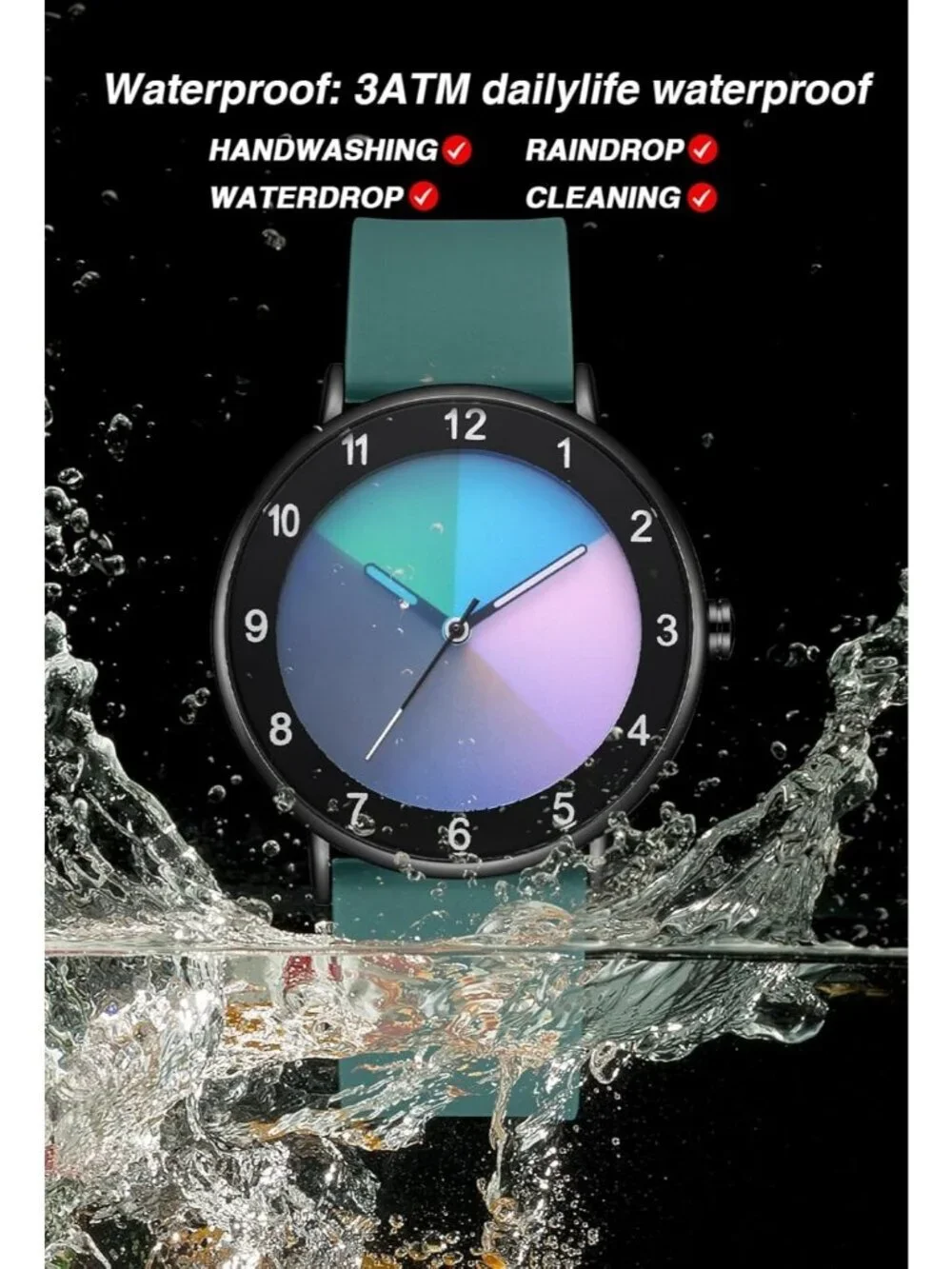 Unisex Green Analog Quartz Creative Original Design Unique Casual Wrist Watch